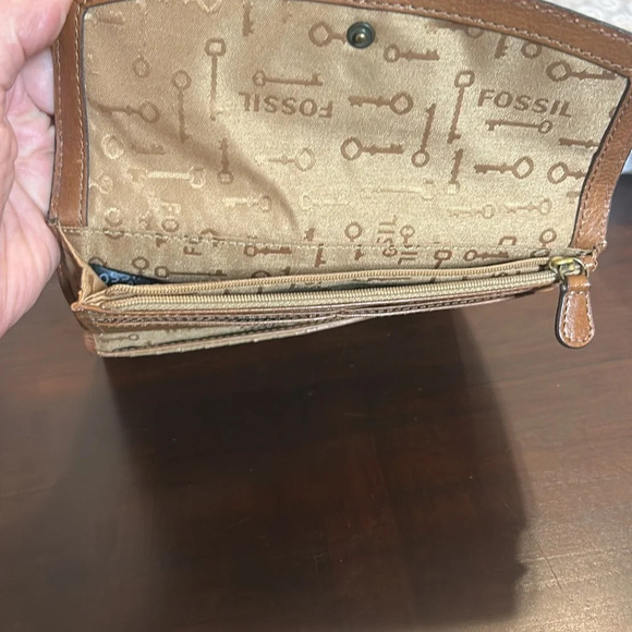 Fossil Vintage Leather Clutch Tan Billfold Card Wallet - Picture 14 of 16